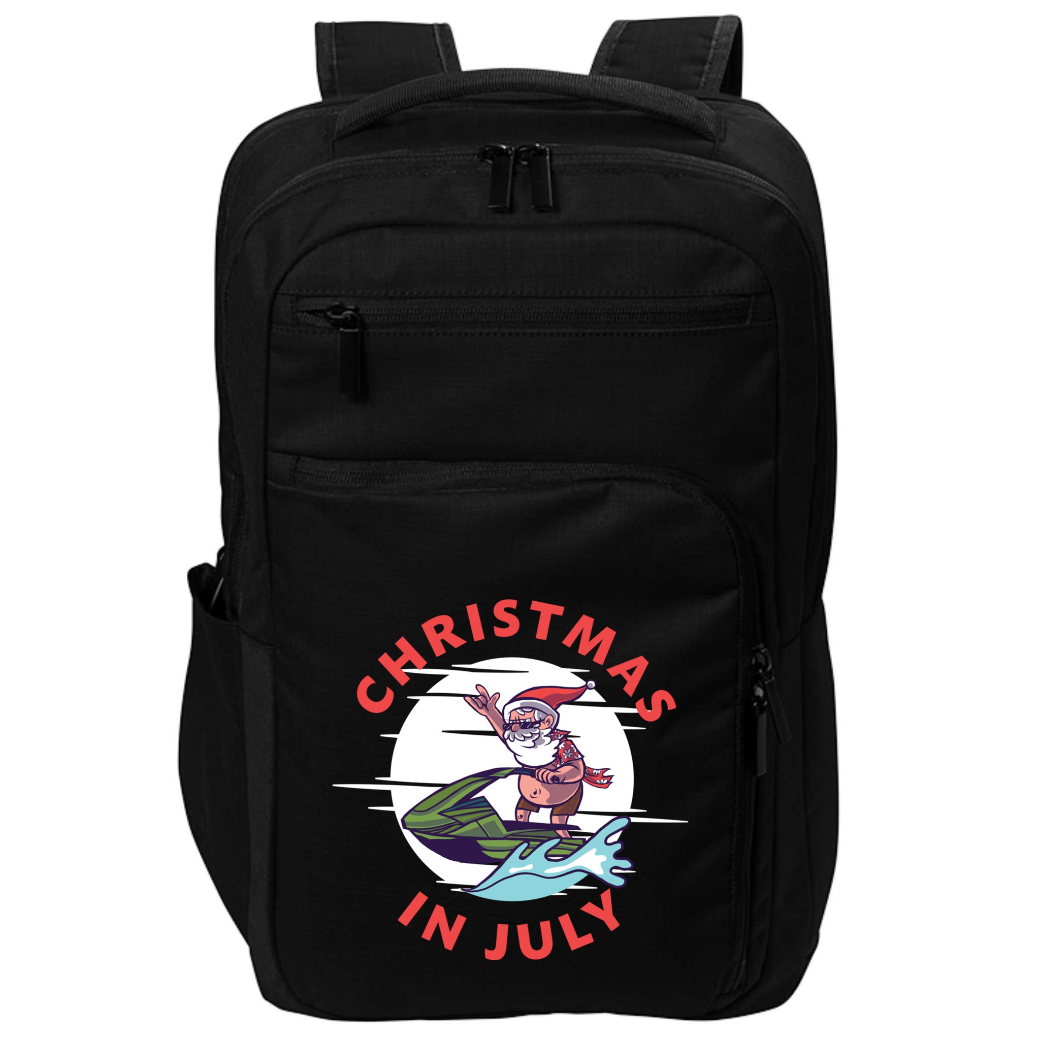 Funny Hawaiian Santa Santa Jet Ski Merry Christmas In July Gift Impact Tech Backpack