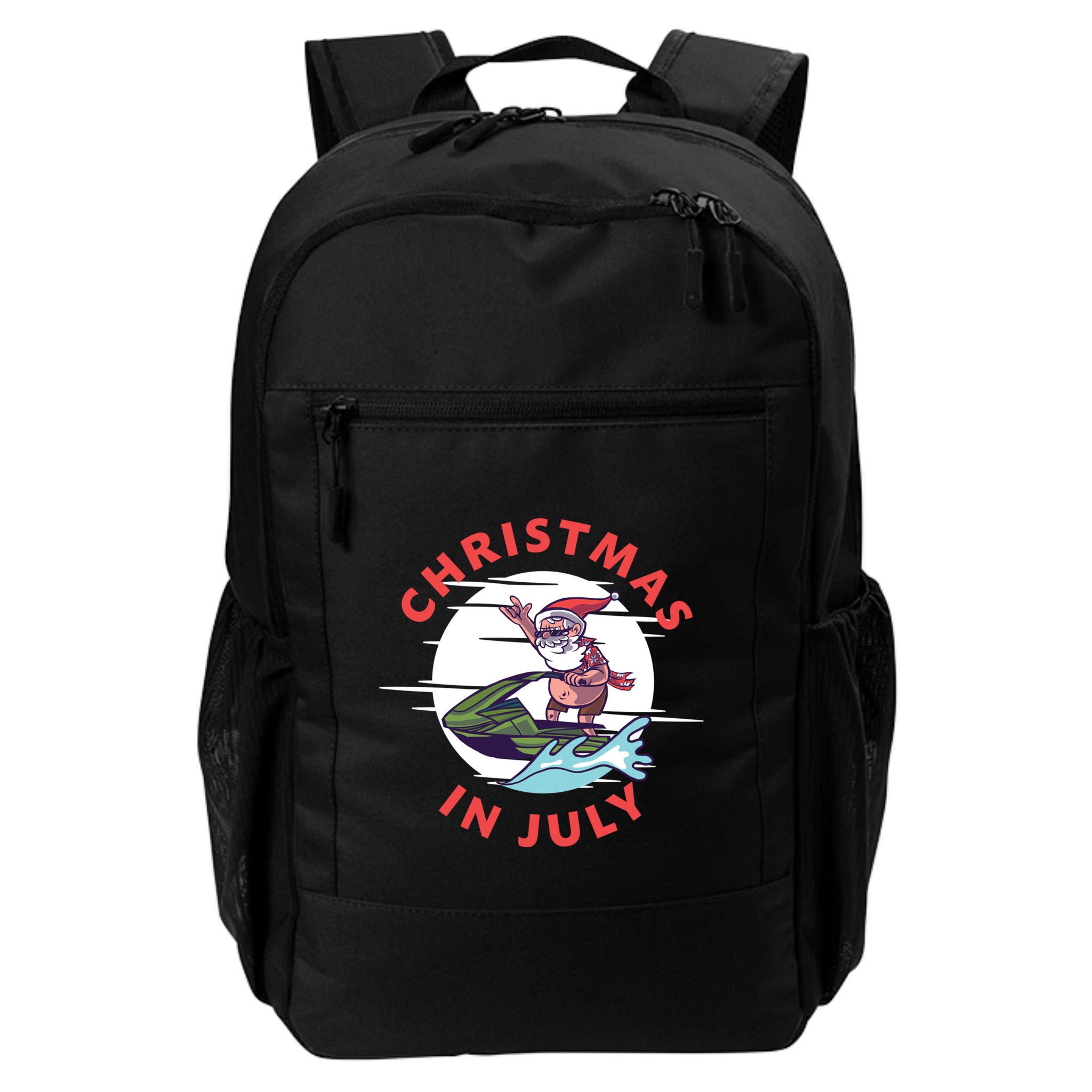 Funny Hawaiian Santa Santa Jet Ski Merry Christmas In July Gift Backpack