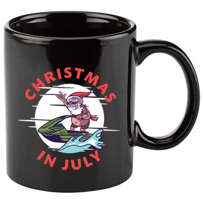 Funny Hawaiian Santa Santa Jet Ski Merry Christmas In July Gift 11oz C Handle Ceramic Mug