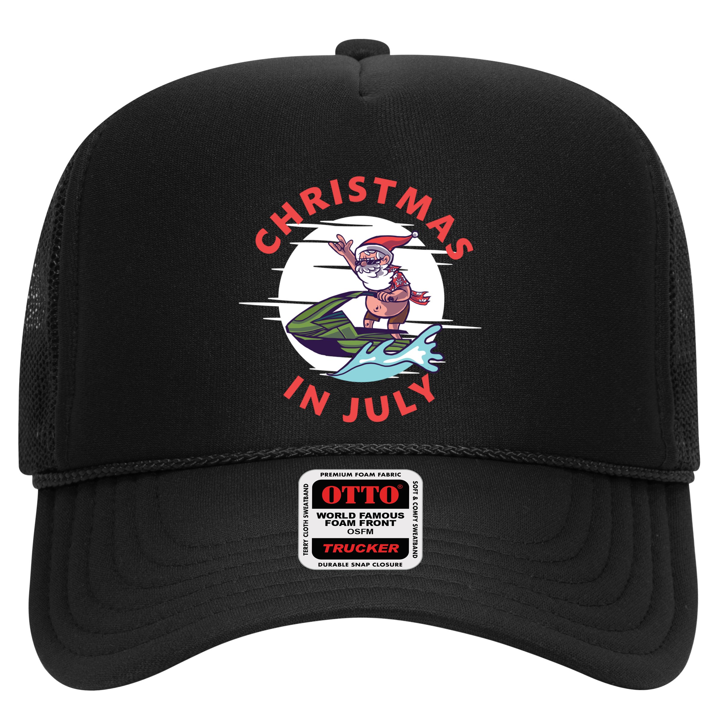 Funny Hawaiian Santa Santa Jet Ski Merry Christmas In July Gift Hat