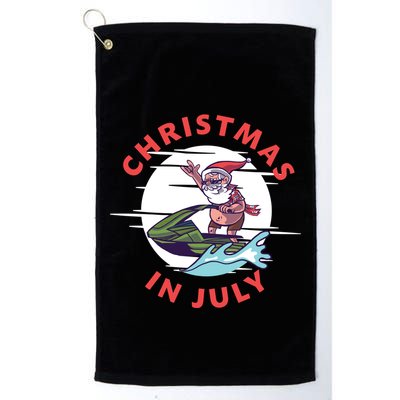 Funny Hawaiian Santa Santa Jet Ski Merry Christmas In July Gift Golf Towel