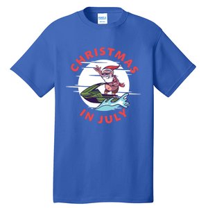 Funny Hawaiian Santa Santa Jet Ski Merry Christmas In July Gift Tall T-Shirt