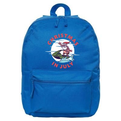 Funny Hawaiian Santa Santa Jet Ski Merry Christmas In July Gift 16 in Basic Backpack
