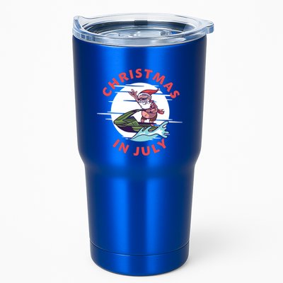 Funny Hawaiian Santa Santa Jet Ski Merry Christmas In July Gift Tumbler
