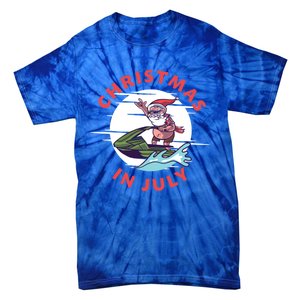 Funny Hawaiian Santa Santa Jet Ski Merry Christmas In July Gift Tie-Dye T-Shirt