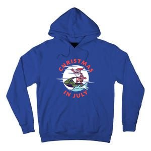 Funny Hawaiian Santa Santa Jet Ski Merry Christmas In July Gift Tall Hoodie