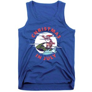 Funny Hawaiian Santa Santa Jet Ski Merry Christmas In July Gift Tank Top