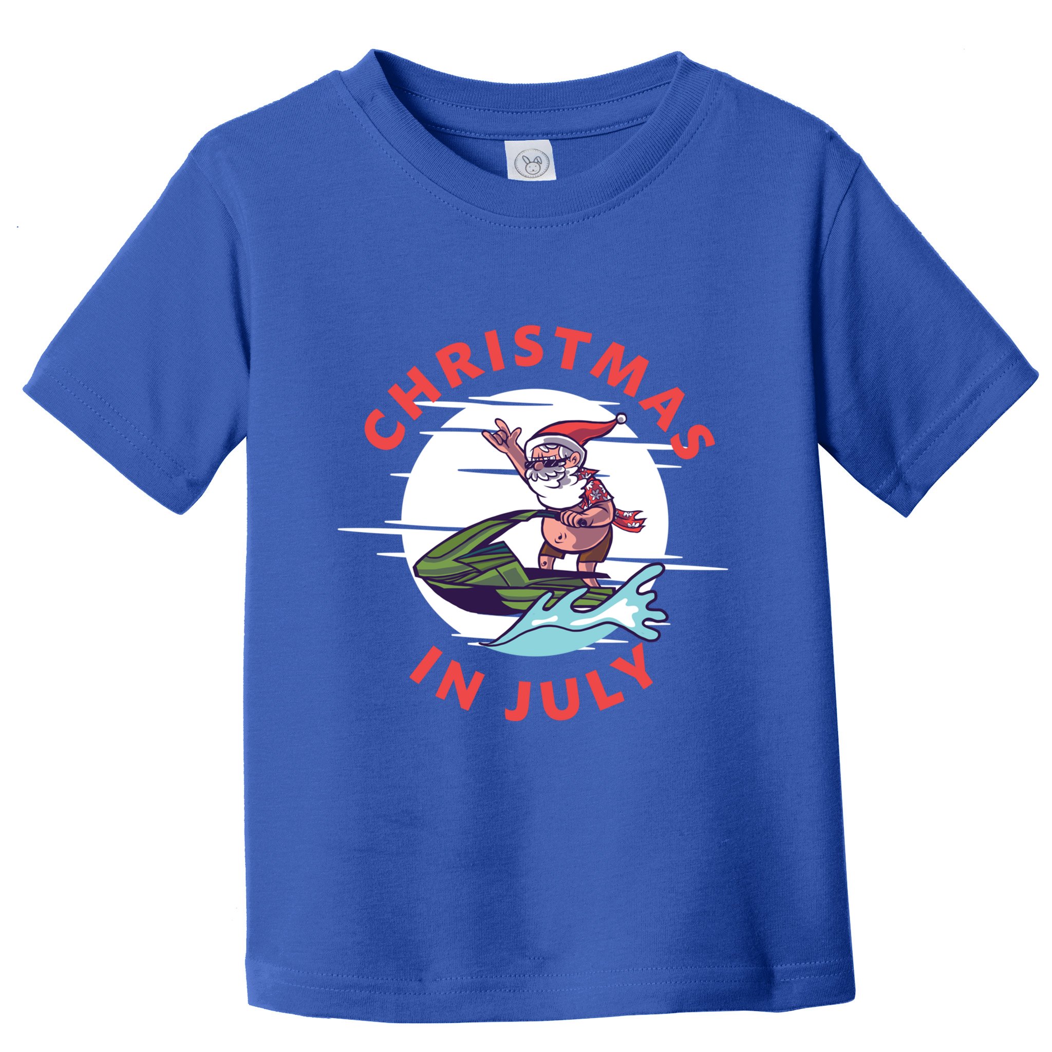 Funny Hawaiian Santa Santa Jet Ski Merry Christmas In July Gift Toddler T-Shirt