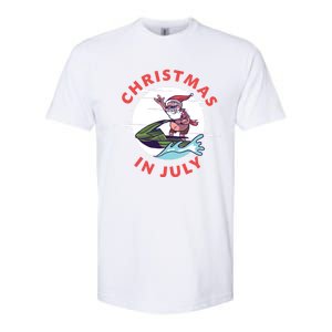 Funny Hawaiian Santa Santa Jet Ski Merry Christmas In July Gift Softstyle CVC T-Shirt