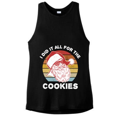 Funny Hipster Santa Cute Gift I Did It All For The Cookies Gift Ladies PosiCharge Tri-Blend Wicking Tank