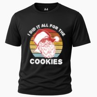 Funny Hipster Santa Cute Gift I Did It All For The Cookies Gift Cooling Performance Crew T-Shirt
