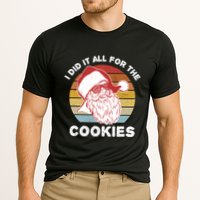Funny Hipster Santa Cute Gift I Did It All For The Cookies Gift Cooling Performance Crew T-Shirt