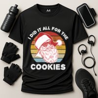 Funny Hipster Santa Cute Gift I Did It All For The Cookies Gift Cooling Performance Crew T-Shirt