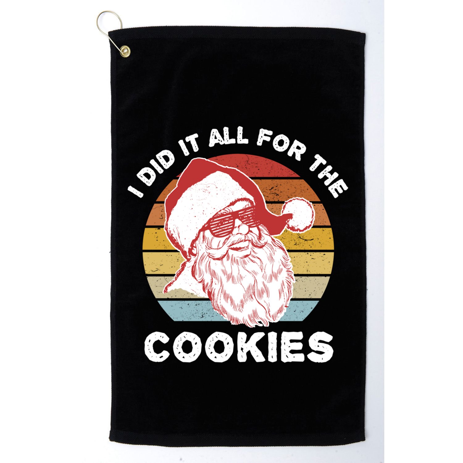 Funny Hipster Santa Cute Gift I Did It All For The Cookies Gift Golf Towel