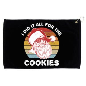 Funny Hipster Santa Cute Gift I Did It All For The Cookies Gift Grommeted Golf Towel