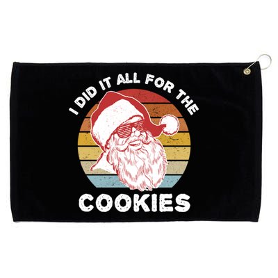 Funny Hipster Santa Cute Gift I Did It All For The Cookies Gift Grommeted Golf Towel