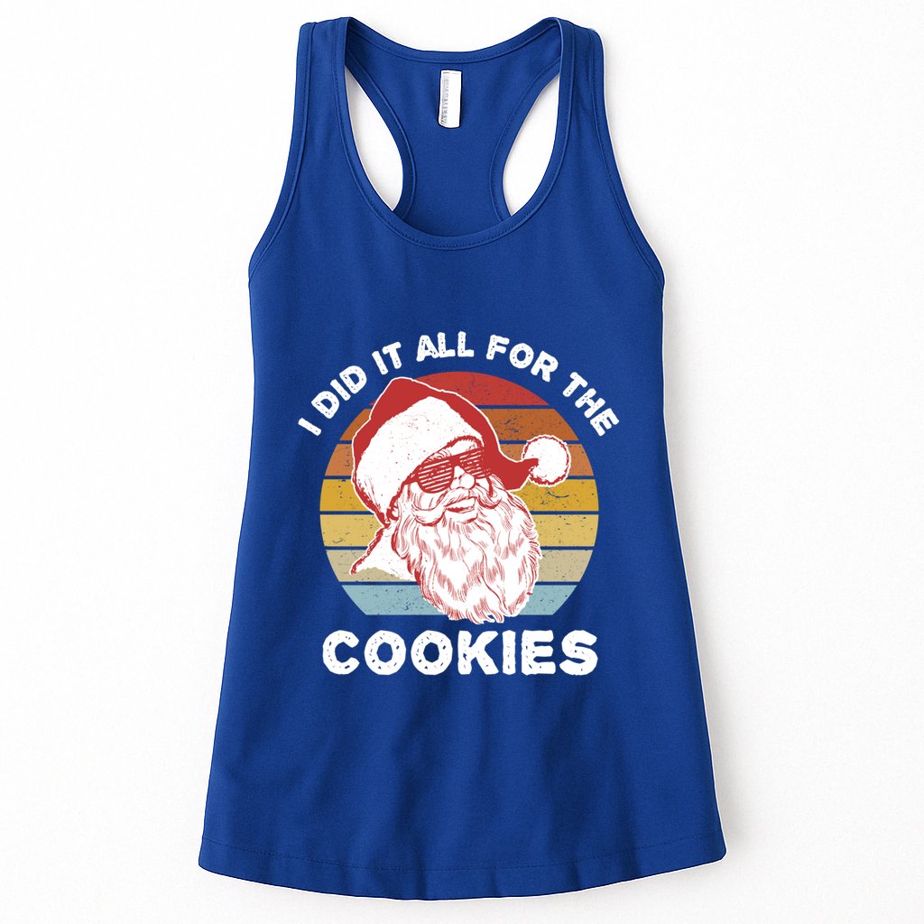 Funny Hipster Santa Cute Gift I Did It All For The Cookies Gift Womens Tank Top
