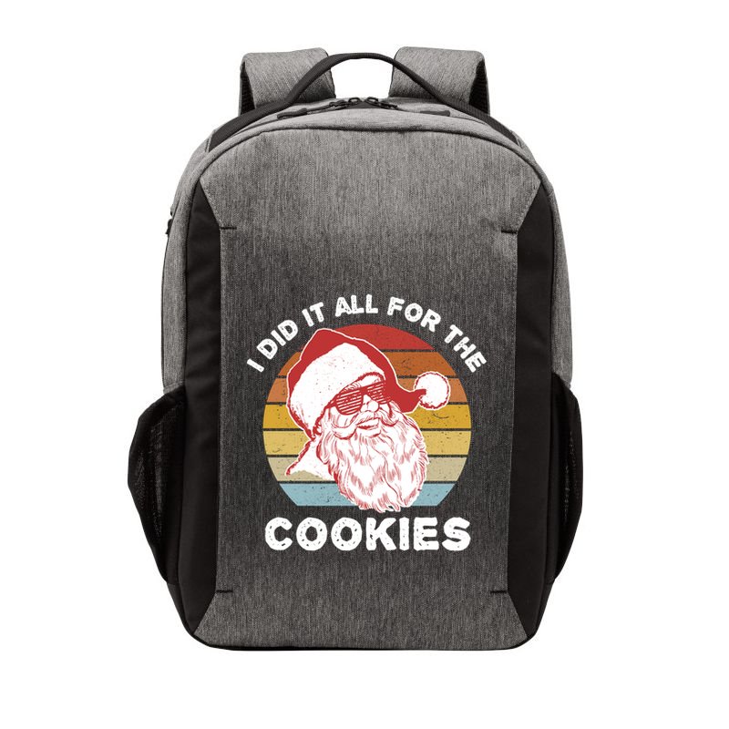 Funny Hipster Santa Cute Gift I Did It All For The Cookies Gift Vector Backpack