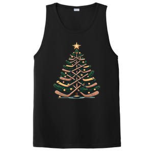 Funny Hockey Stick Christmas Pine Tree Gift PosiCharge Competitor Tank