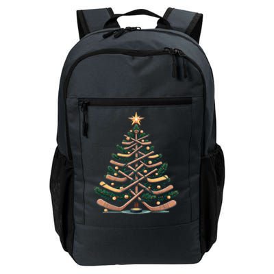 Funny Hockey Stick Christmas Pine Tree Gift Daily Commute Backpack