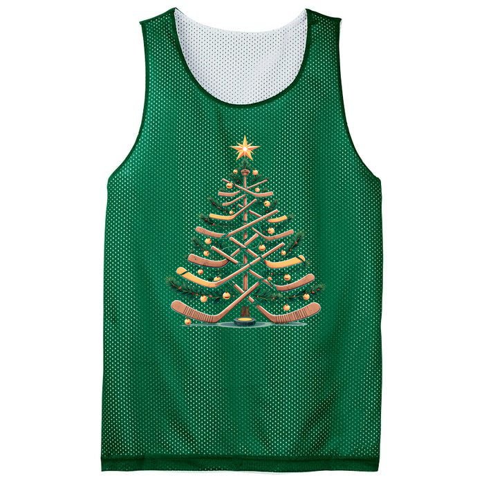 Funny Hockey Stick Christmas Pine Tree Gift Mesh Reversible Basketball Jersey Tank