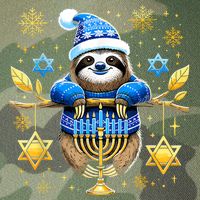 Funny Hanukkah Sloth Jewish Chanukah Sleeping Hanukkah Pjs Legacy Tie Dye Trucker Hat
