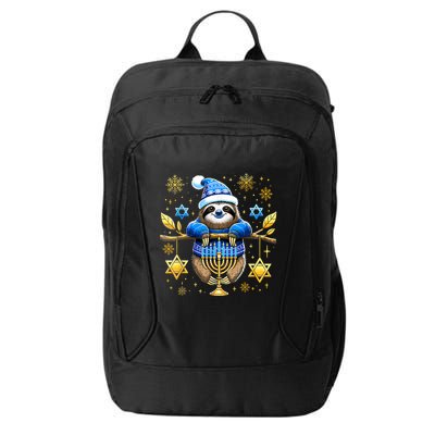 Funny Hanukkah Sloth Jewish Chanukah Sleeping Hanukkah Pjs City Backpack