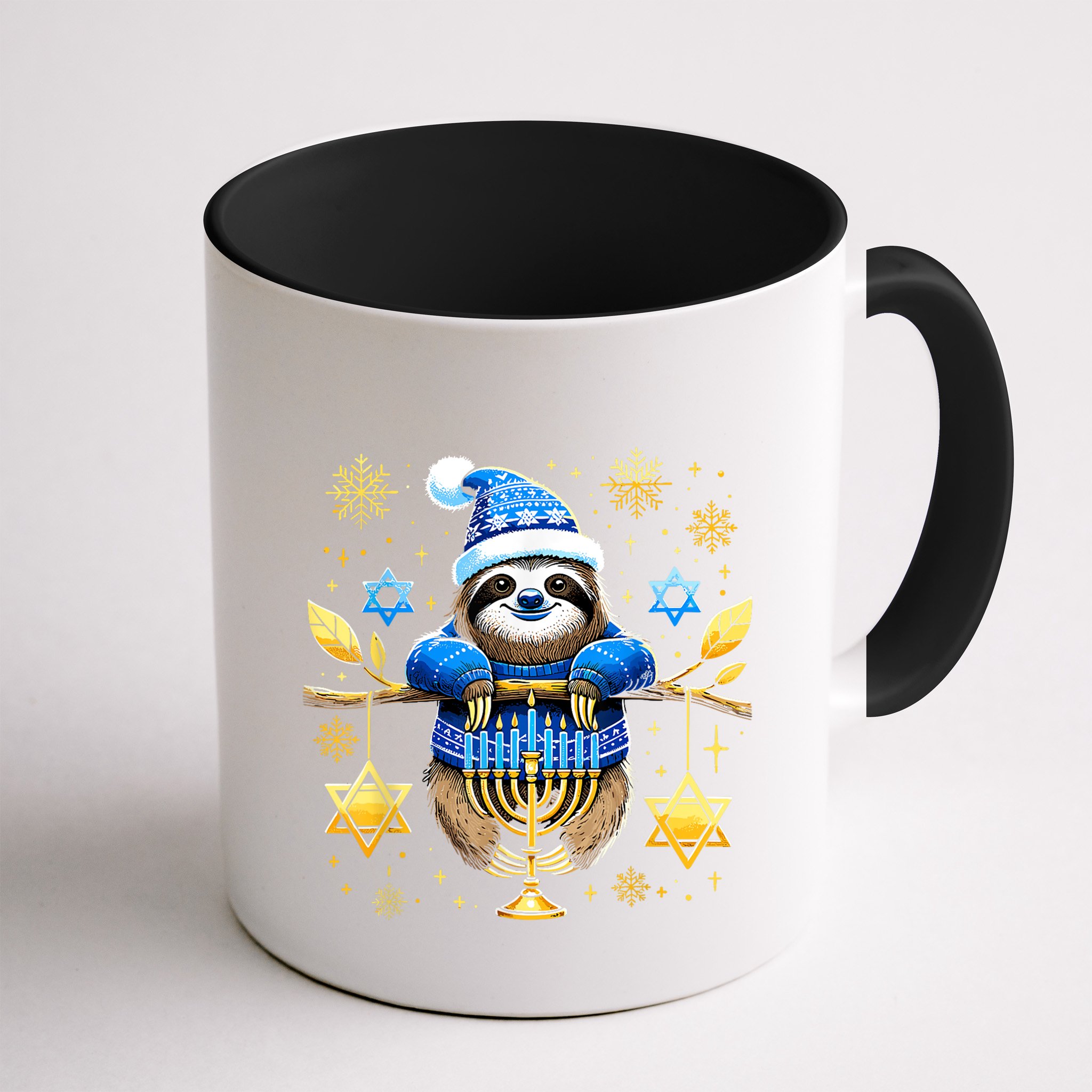 Funny Hanukkah Sloth Jewish Chanukah Sleeping Hanukkah Pjs Mug
