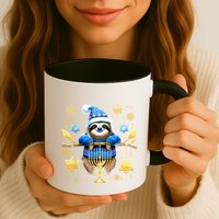 Funny Hanukkah Sloth Jewish Chanukah Sleeping Hanukkah Pjs Mug