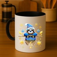 Funny Hanukkah Sloth Jewish Chanukah Sleeping Hanukkah Pjs Mug