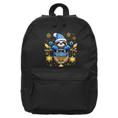 Funny Hanukkah Sloth Jewish Chanukah Sleeping Hanukkah Pjs 16 in Basic Backpack