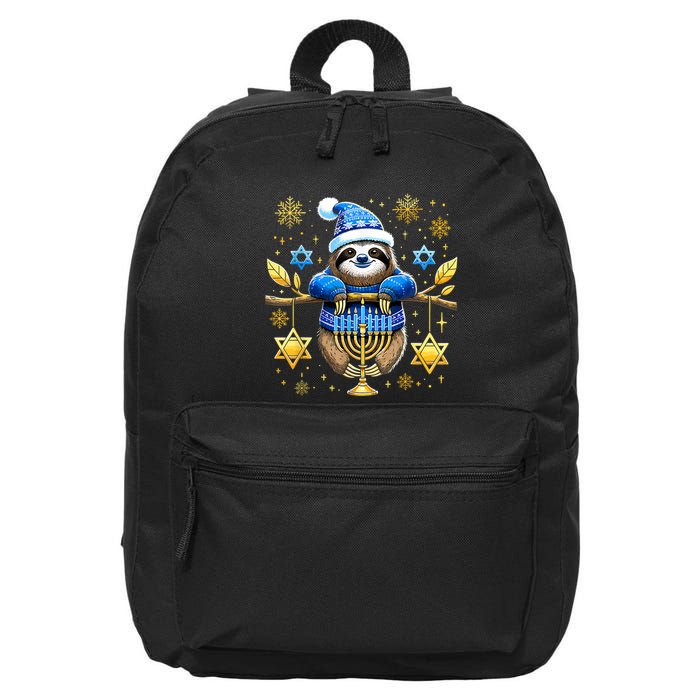 Funny Hanukkah Sloth Jewish Chanukah Sleeping Hanukkah Pjs 16 in Basic Backpack