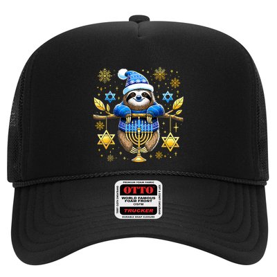 Funny Hanukkah Sloth Jewish Chanukah Sleeping Hanukkah Pjs Trucker Hat