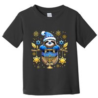 Funny Hanukkah Sloth Jewish Chanukah Sleeping Hanukkah Pjs Toddler T-Shirt