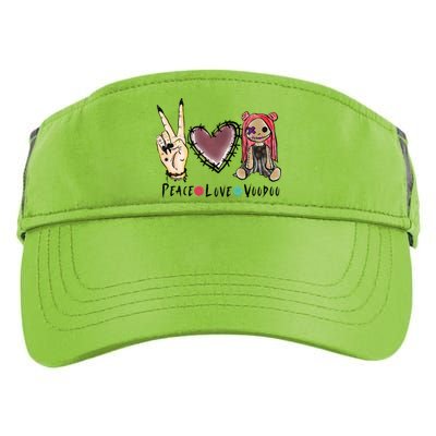 Funny Halloween Shirts, Peace Love Voodoo Adult Drive Performance Visor