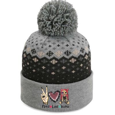 Funny Halloween Shirts, Peace Love Voodoo The Baniff Cuffed Pom Beanie