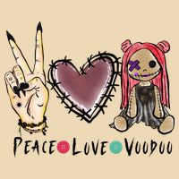 Funny Halloween Shirts, Peace Love Voodoo Drawstring Bag