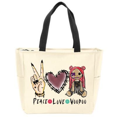 Funny Halloween Shirts, Peace Love Voodoo Zip Tote Bag