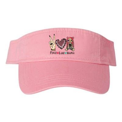 Funny Halloween Shirts, Peace Love Voodoo Valucap Bio-Washed Visor