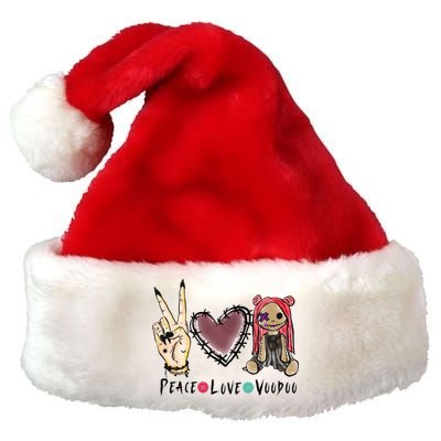 Funny Halloween Shirts, Peace Love Voodoo Premium Christmas Santa Hat