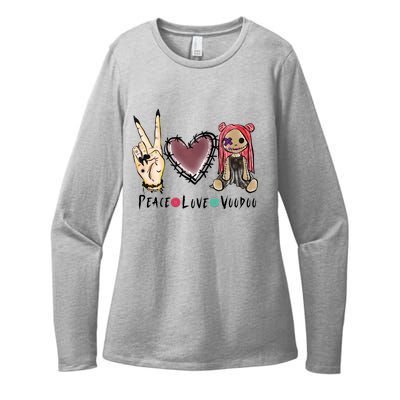 Funny Halloween Shirts, Peace Love Voodoo Womens CVC Long Sleeve Shirt