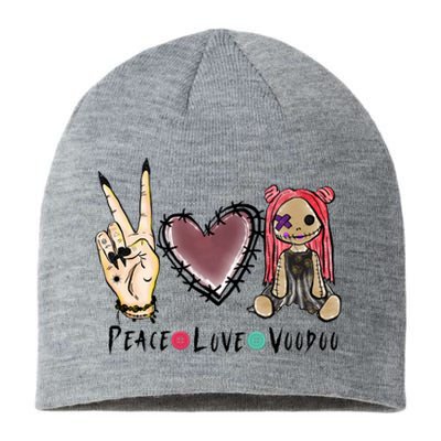 Funny Halloween Shirts, Peace Love Voodoo Sustainable Beanie