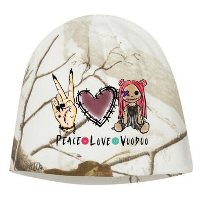 Funny Halloween Shirts, Peace Love Voodoo Kati - Camo Knit Beanie