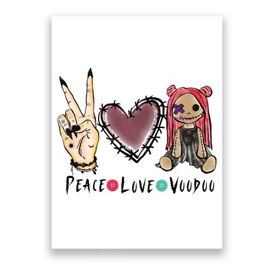 Funny Halloween Shirts, Peace Love Voodoo Poster