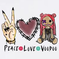 Funny Halloween Shirts, Peace Love Voodoo Premium T-Shirt