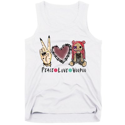 Funny Halloween Shirts, Peace Love Voodoo Tank Top
