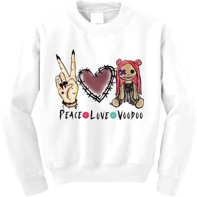 Funny Halloween Shirts, Peace Love Voodoo Kids Sweatshirt