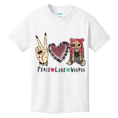 Funny Halloween Shirts, Peace Love Voodoo Kids T-Shirt