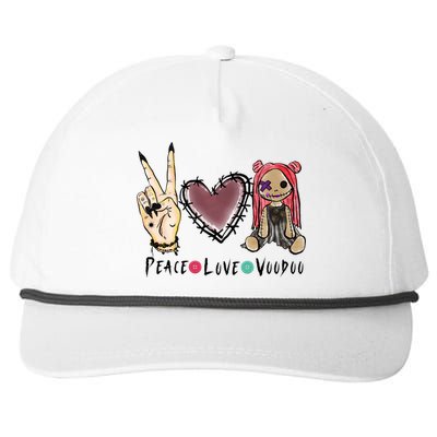 Funny Halloween Shirts, Peace Love Voodoo Snapback Five-Panel Rope Hat