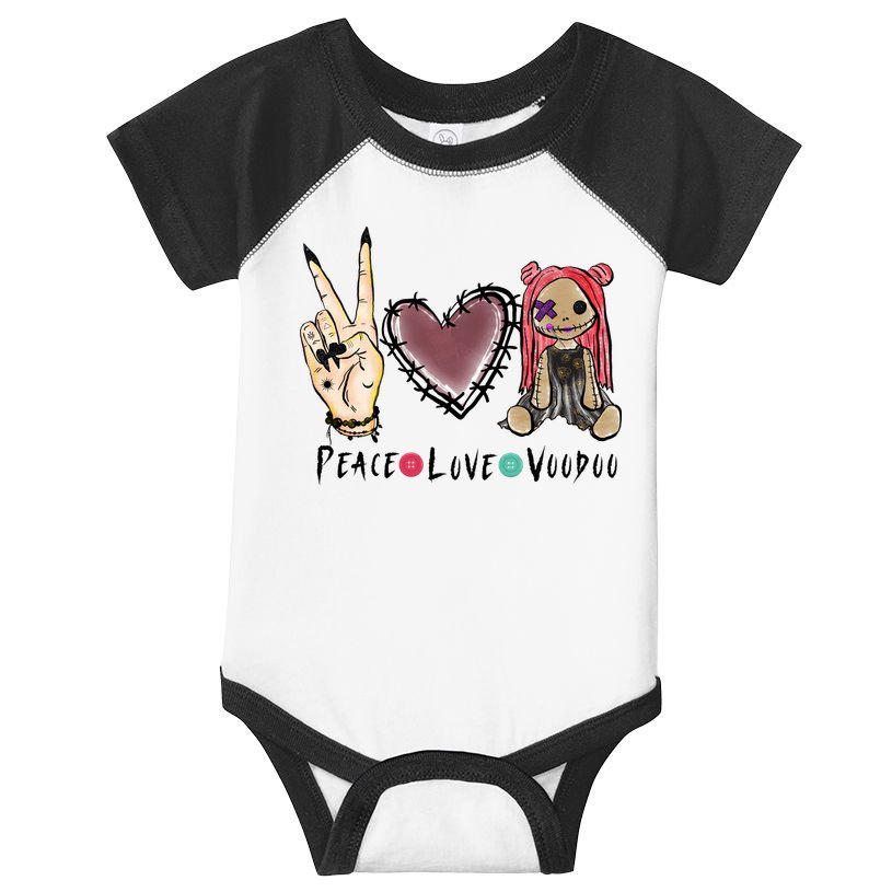 Funny Halloween Shirts, Peace Love Voodoo Infant Baby Jersey Bodysuit